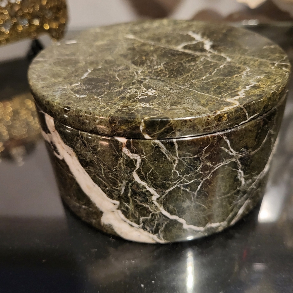 Marble Round Trinket Box